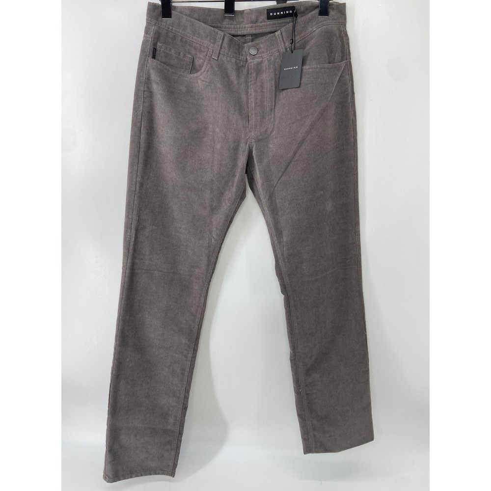 Dunning Pant Men 34x34 Charcoal Corduroy Golf Preppy Stretch Trousers Casual New